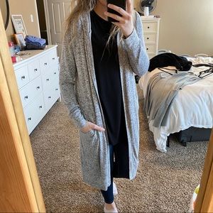 Grey Hooded Cardigan | M